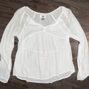 Old navy white tie blouse